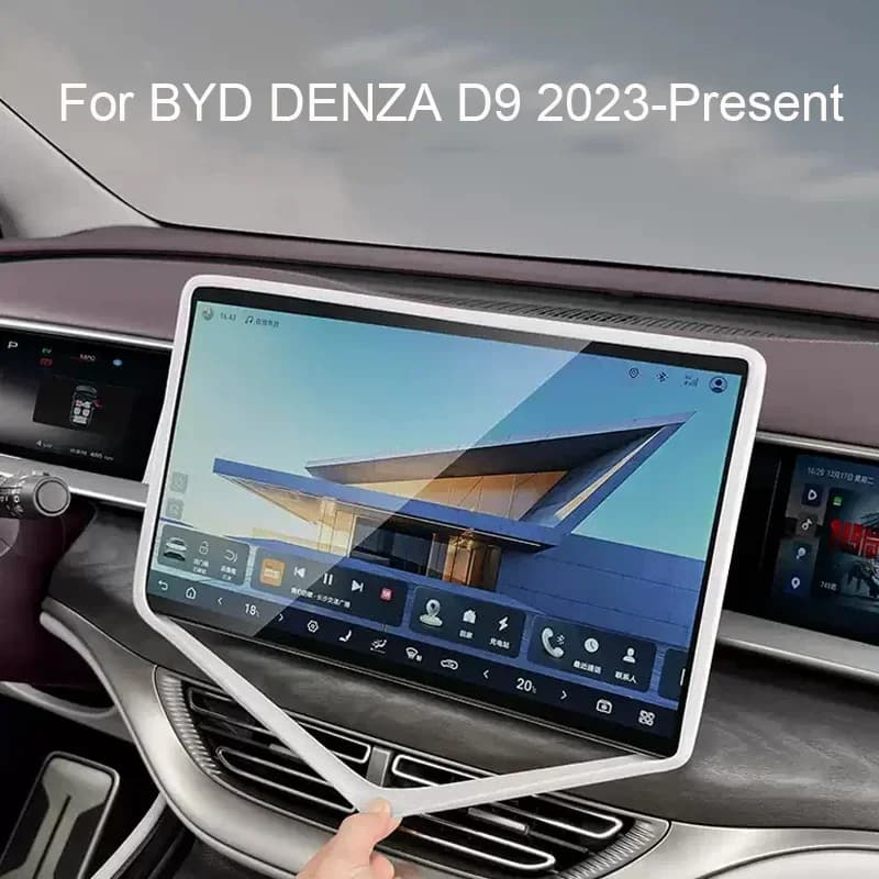 15.6" Car Navigation Screen Protective Silicone Cover Auto Inner Mirror Protect Cover Accessories For BYD DENZA D9 2023-Present
