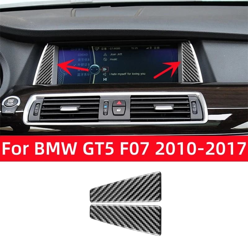 Carbon Fiber Interior for BMW 5 Series GT5 F07 2010-2017 Accessories Car Navigation Screen Decorative Strip Trim Cover Stickers