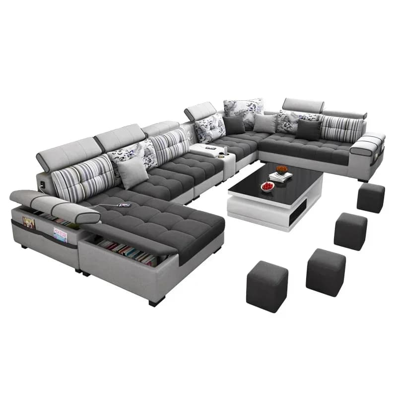 //+For Gray Large Wood Sofas Filler Waterproof Design Lazy Lounges Puffs Couch Salon Recliner Luxury Canape Salon Furniture Home