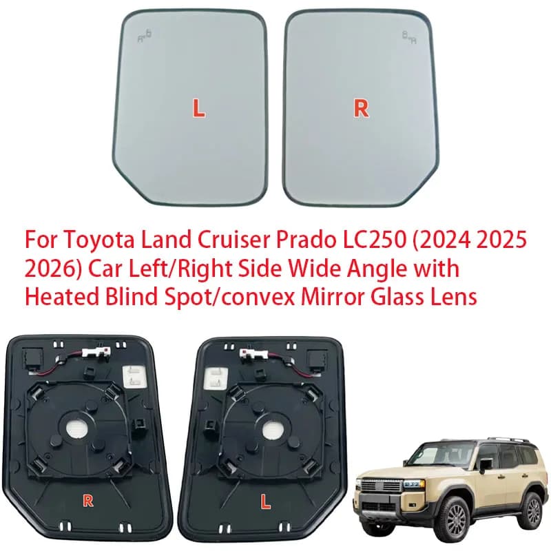 For Toyota Land Cruiser Prado LC250 （2024 2025 2026） Car Left/Right Side Wide Angle with Heated Blind Spot / Convex Mirror Glass