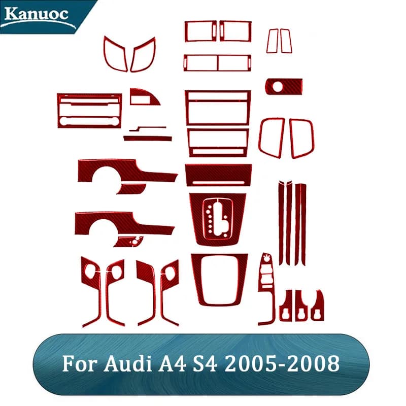 For Audi A4 S4 2005 2006 2007 2008 Car Interior Accessories imitation Carbon Fiber Car Stickers