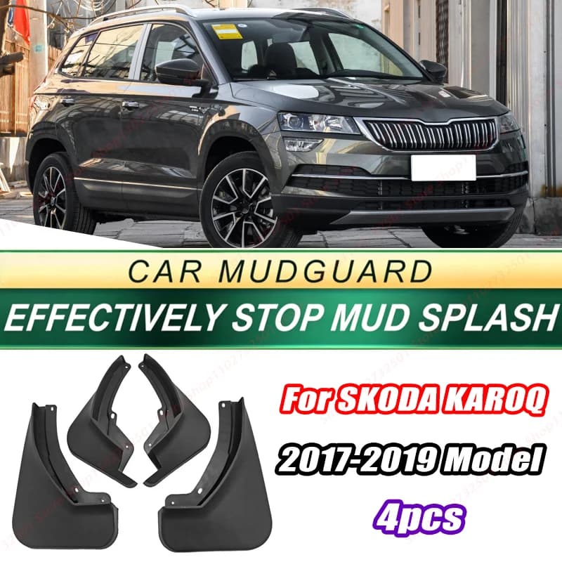 For SKODA KAROQ 2017-2019 Model 4PCS Front Rear Mud Flaps Splash Guards Fender Mudguards Auto Accessories