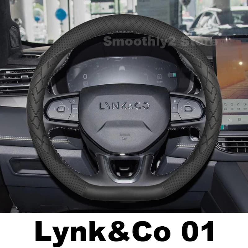 Leather Car Steering Wheel Cover For Lynk&Co 01 2025 Lynk&Co 03 2018-2024 Covers For Covers Auto interior Lynk&Co 01 Accessories