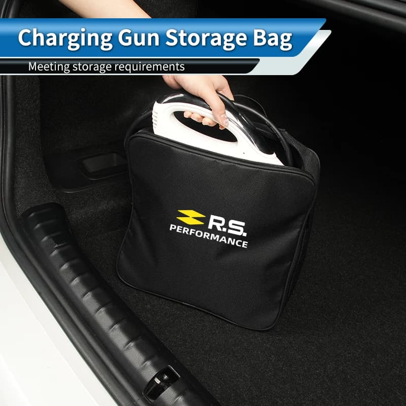 Car Charging Gun Storage Bag Trunk Cable Tools Pouch Interior For Renault Koleos Kadjar Scenic Megane Sandero Grand Sill Guard