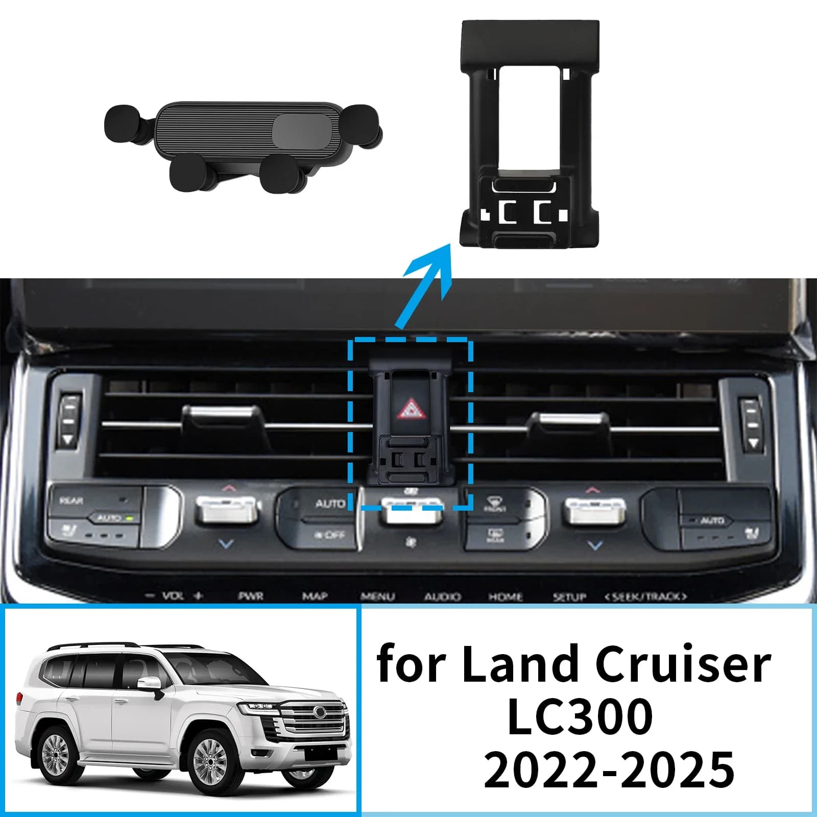 Car Mobile Phone Holder for Toyota Land Cruiser LC300 2022 2023 2024 2025 GPS Bracket Navigation Stand Auto