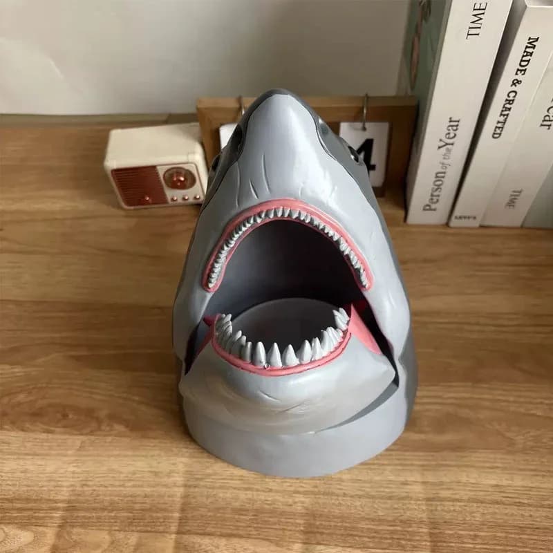 Shark Shaped Popcorn Bucket 50th Anniversary Tribute Collectible Retro Popcorn Holder Party Centerpiece For Movie Fans & Adults