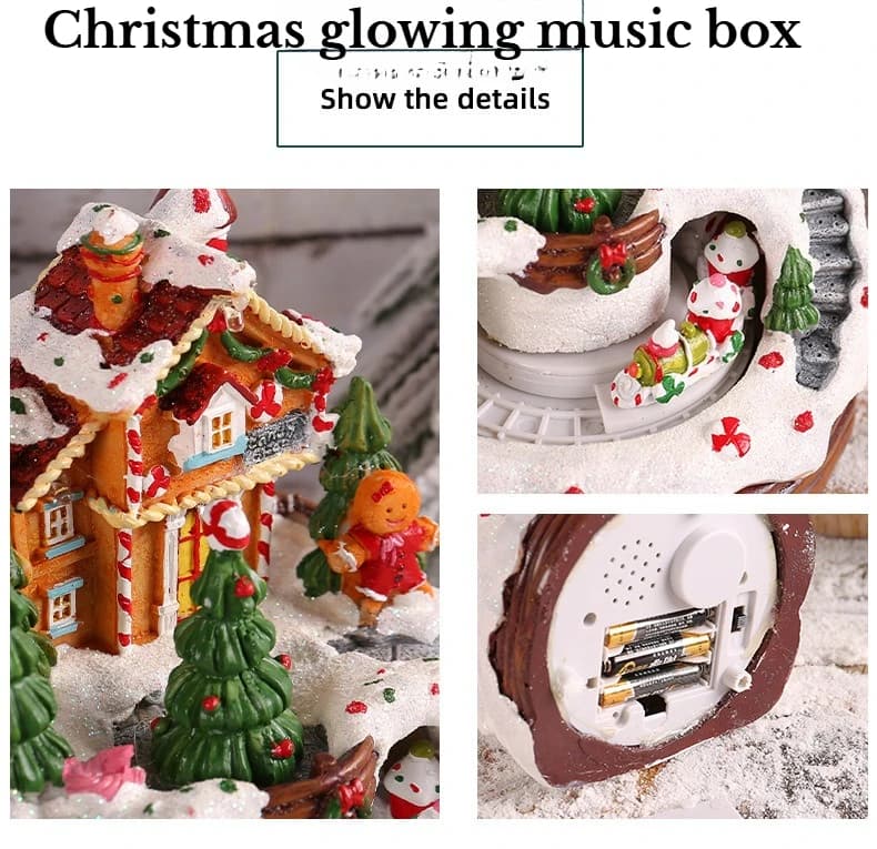 Creative Christmas Luminous Home Decoration Crafts with Music House Sculptures Ornaments Unique and Exquisite Gifts
