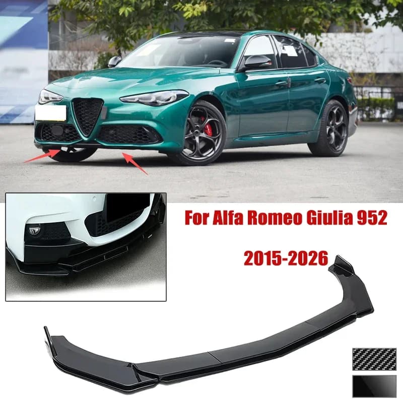 5pcs Front Bumper Shovel For Alfa Romeo Giulia 952 2015-2026 Spoiler Front Bumper Deflector Anti Scratch Protection Device