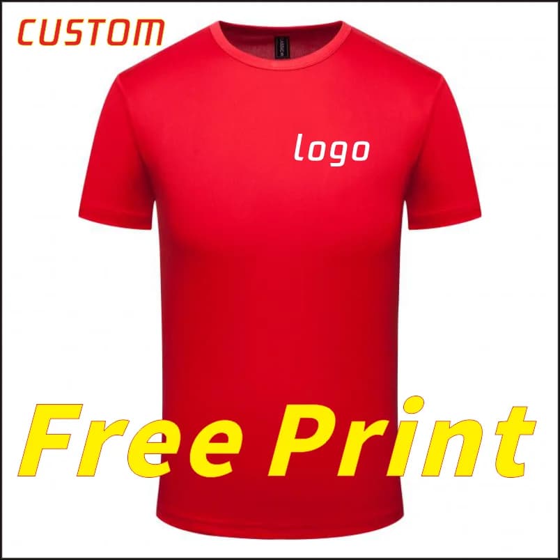Casual Round Neck T-Shirt, Customized Quick Drying Clothes, Breathable Short-Sleeved Printed Logo, Sports Embroidery, Outdoor Su