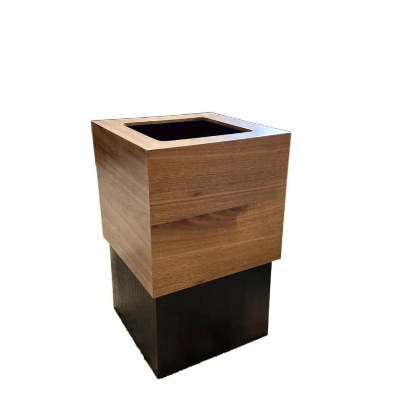 Trash can household living room light luxury wooden bedroom hotel with cover creative ins