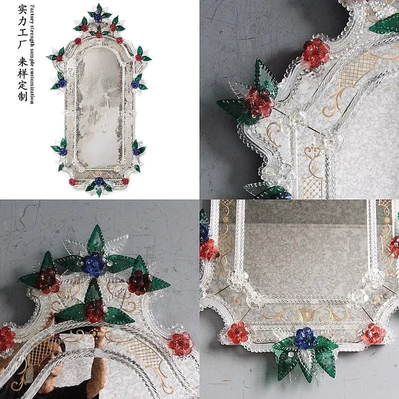 Silver White Rattan Woven Princess Vanity Mirror with LED Lights for Wall Tabletop Home Decor