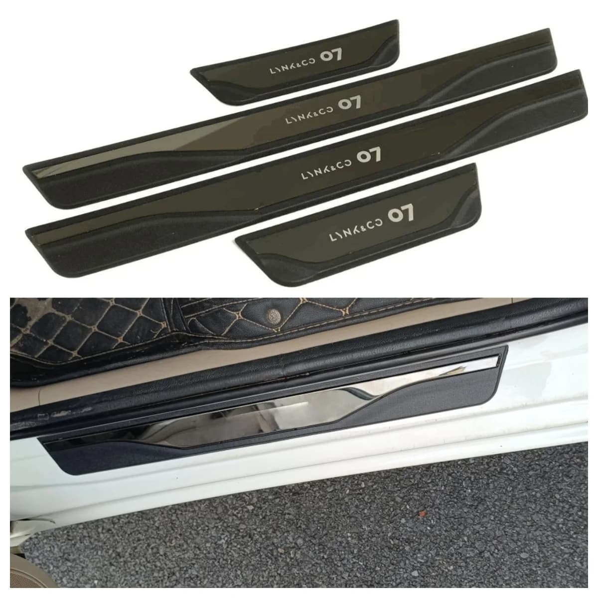 For Lynk&Co 07 EM-P PHEV GT Interior Molding Door Sill Covers Pedal Threshold Protector Sticker ABS Steel Anti-Scratch Auto Part