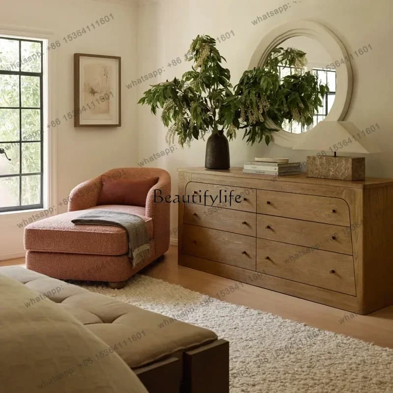 French vintage solid wood vintage style storage cabinet bedroom storage cabinet
