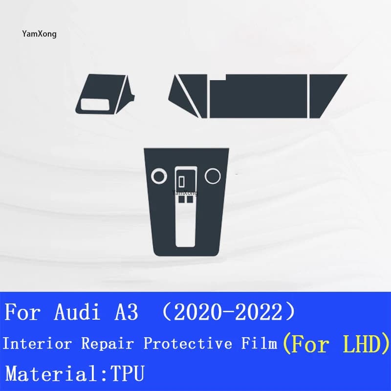 Car Interior Protective Film For Audi A3 2020-2022 Center Sonsole Air ConditionNavigation Gear Panel Anti-Scratch Repair Sticker