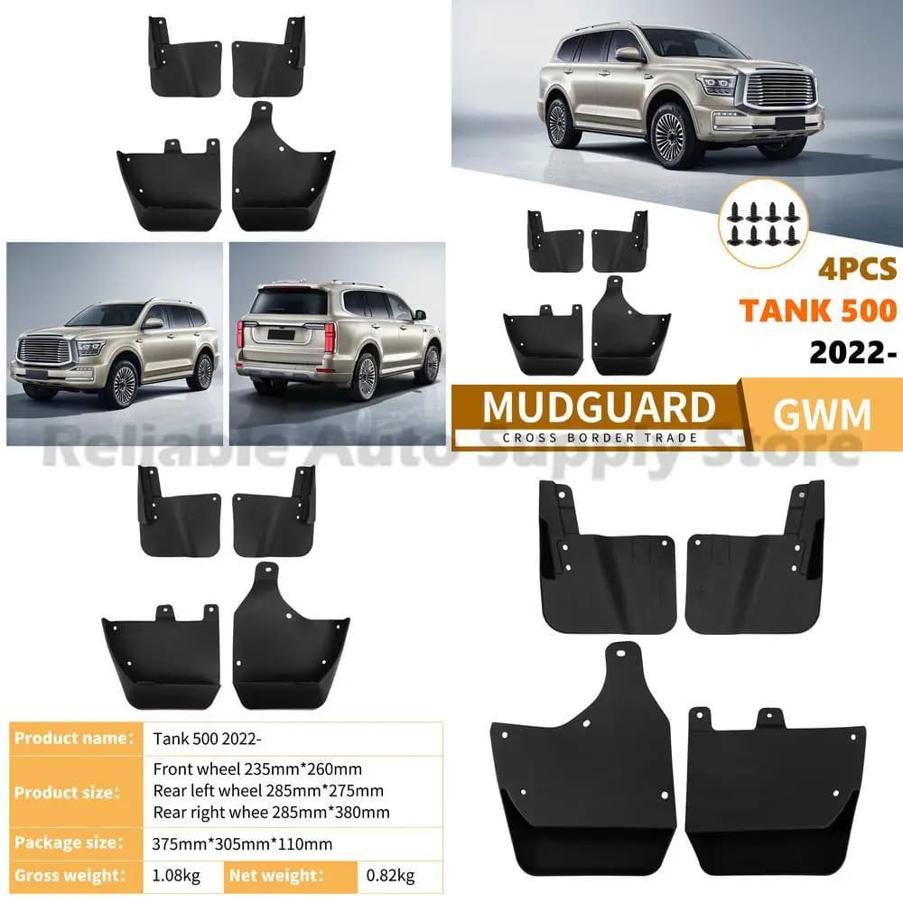 For Tank 500 2022-2024 Mud Flaps Rubber Fender Liner Auto Accessories High Quality Drop Shipping