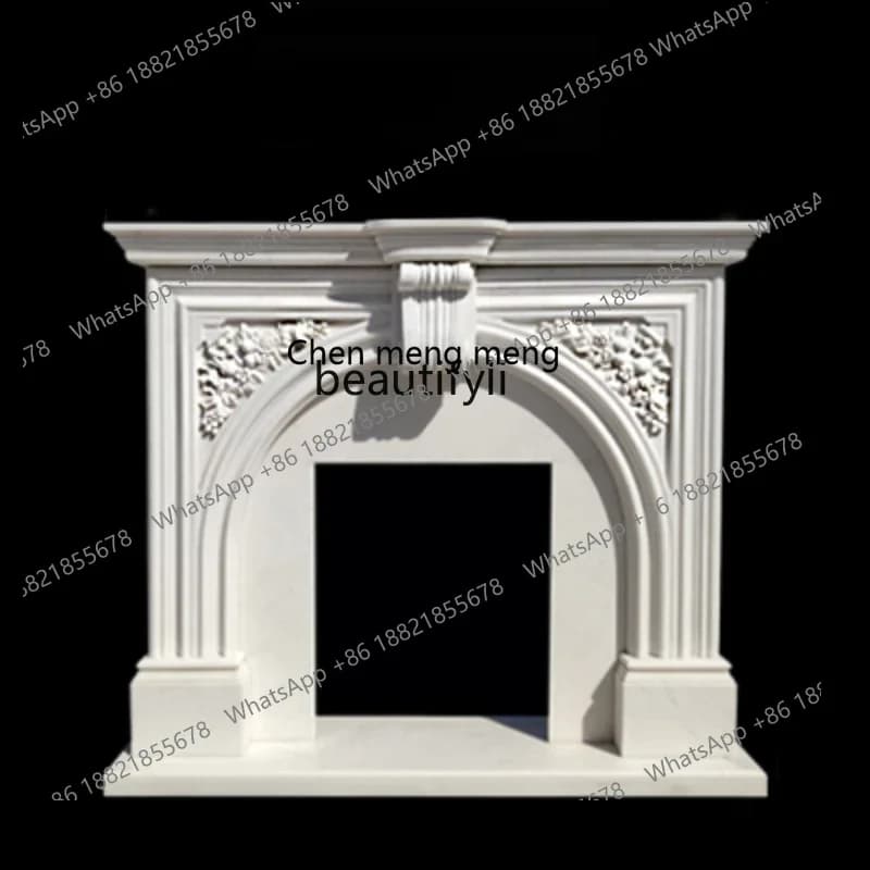 M178 A Marble Fireplace White Marble Stone Carving European and American Style Hallway Stone Fireplace Mantel