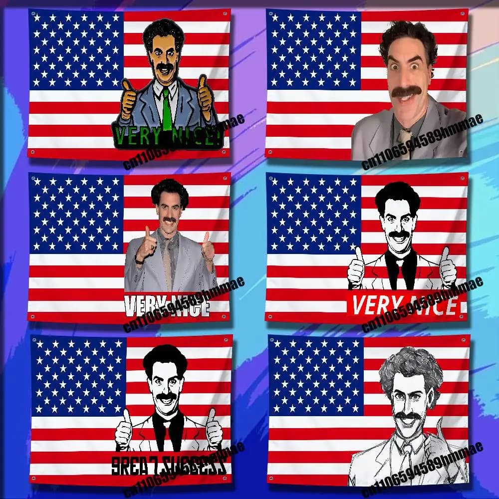 For America USA Borat Very Nice Great Success Flag 50*70cm 60*90cm 80*120cm 100*150cm 150*200cm Camp Wall Banner Tapestry Cover