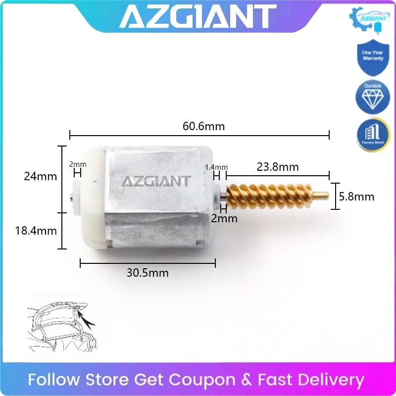 AZGIANT for 2017-2021 Kia Sportage 2.0L 2.4L  Car Trunk Lock Actuator Tailgate Mini Motor DC 12V 12000RPM  Exact OEM Parts