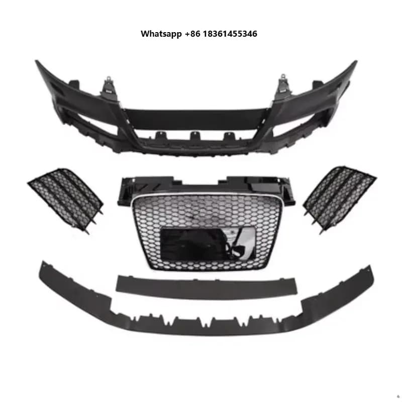 For TT Upgrade TTRS Style Car Bumper Body Kit 2008-2014 ApolloFront Bumper With Grille