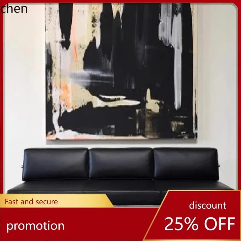 CZ Minimalist Ecological Leather Living Room Sofa Vintage Office High-end Club Hotel Reception Sofa