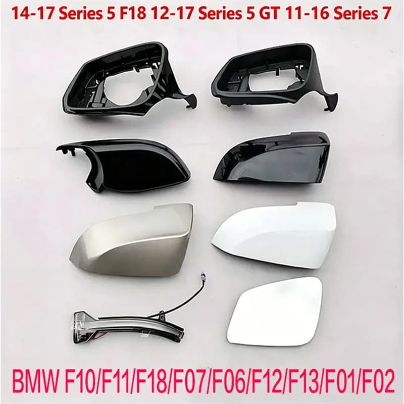 For BMW F10 F11 F18 F07 F06 F12 F13 F01 F02 Mirror Frame Trim,Rear Housing,Lower Cover,Mirror Glass 51167216367 / 51167216368