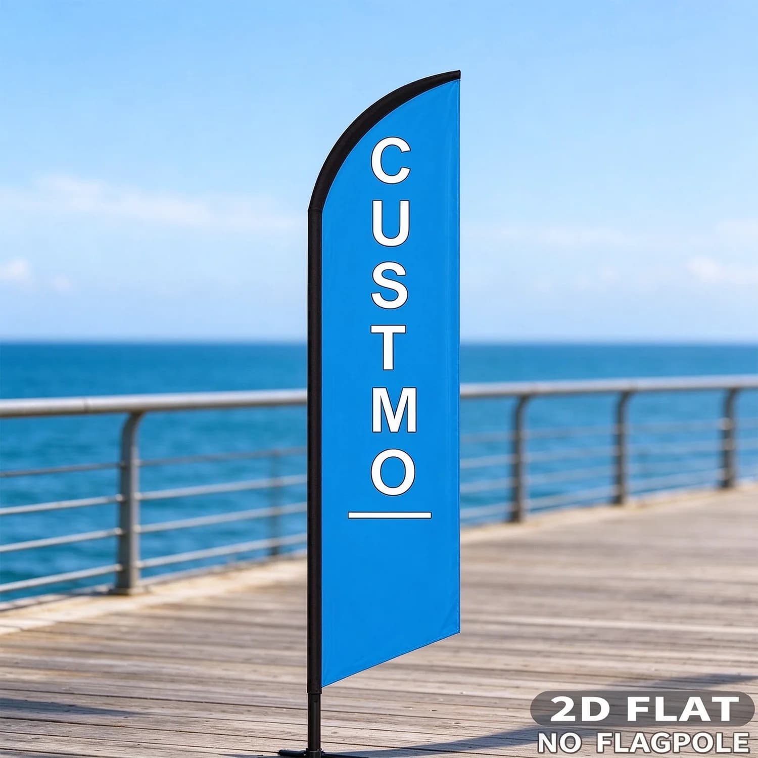 1pc Custom 50X200cm Feather Flag, for Business Events, Outdoor Advertising, and Garden Decoration, No Flagpole - Polyester Flag
