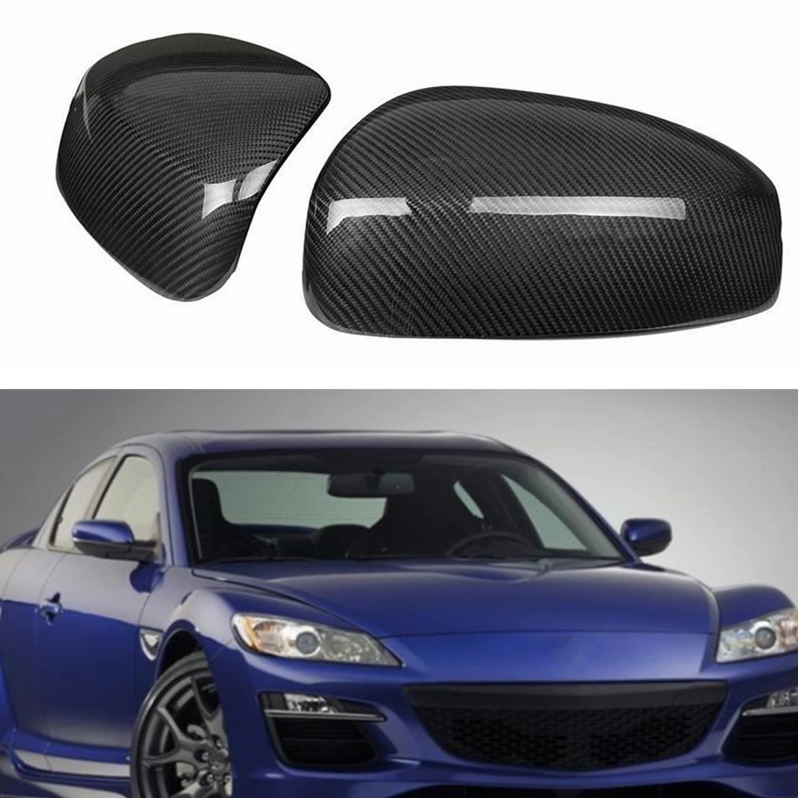 Rear View Caps Mirror Cover For Mazda RX-8 RX8 2004-2011 Carbon Fiber Car Exterior Door Side Reverse Shell Rearview Case Add On