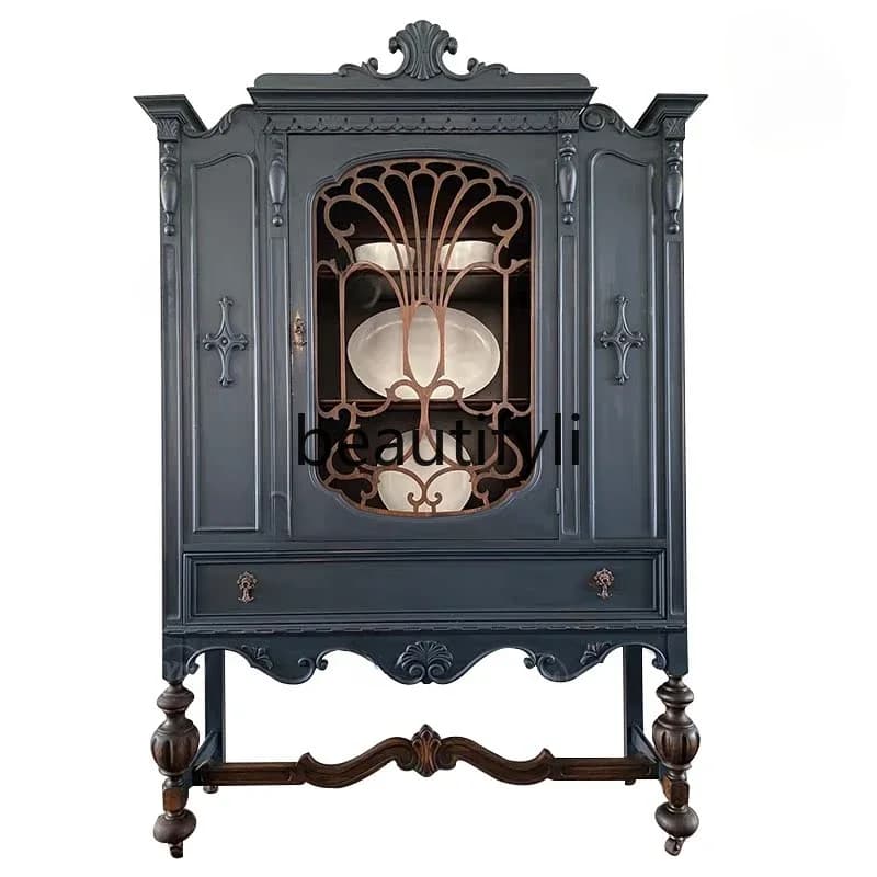 Vintage carved storage classical princess locker multi-function cabinet