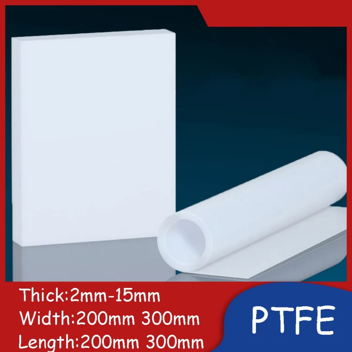 PTFE Sheet White Plastic Plate Heat-Resistant High-quality DIY Materials Square Flat Panel 200mm 300mm