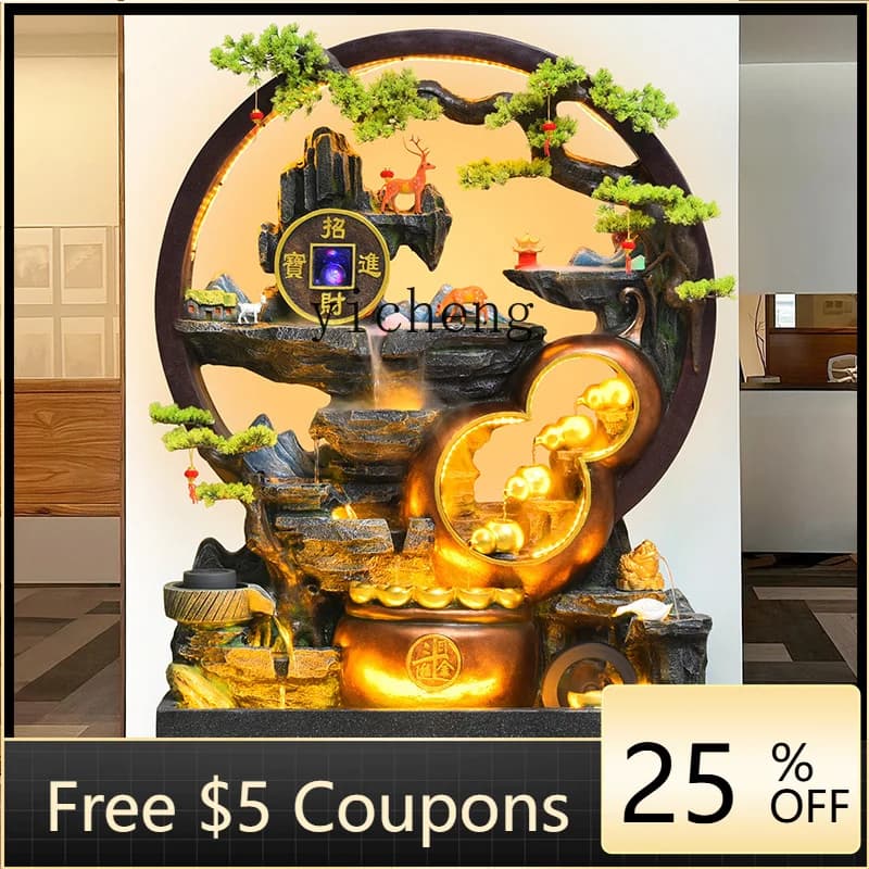 AB  Chinese-style courtyard outdoor feng shui wheel attracts wealth and treasures, fountain water feature decoration  ornament