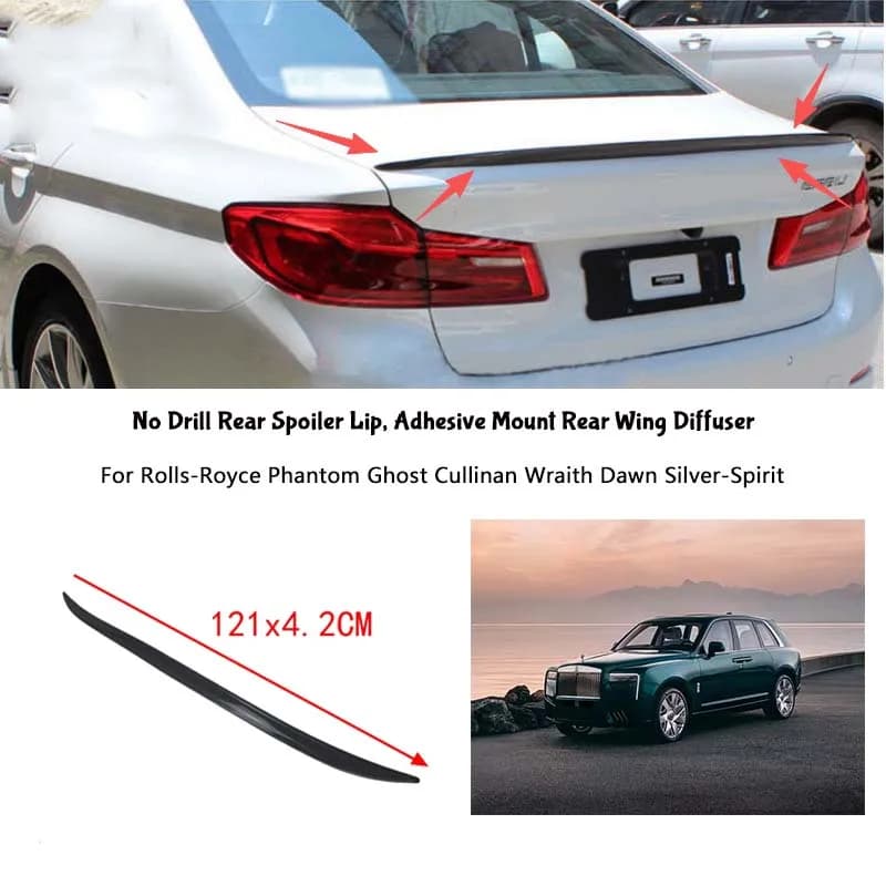 For Rolls-Royce Phantom Ghost Cullinan Wraith Dawn Silver-Spirit Rear Wing Lip Car Rear Trunk Boot Lip Spoiler Wing
