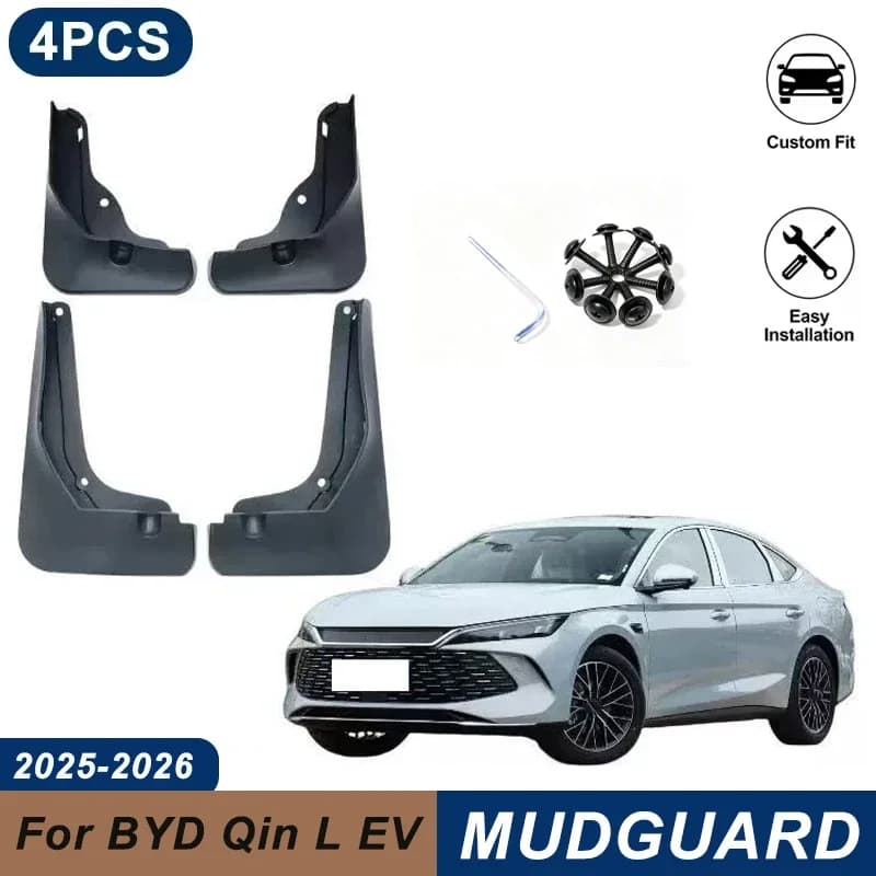 4PCS Car Mud Flaps For BYD Qin L EV 2025-2026 Waterproof Anti-Splash Fender Mudguards Auto Exterior Accessories