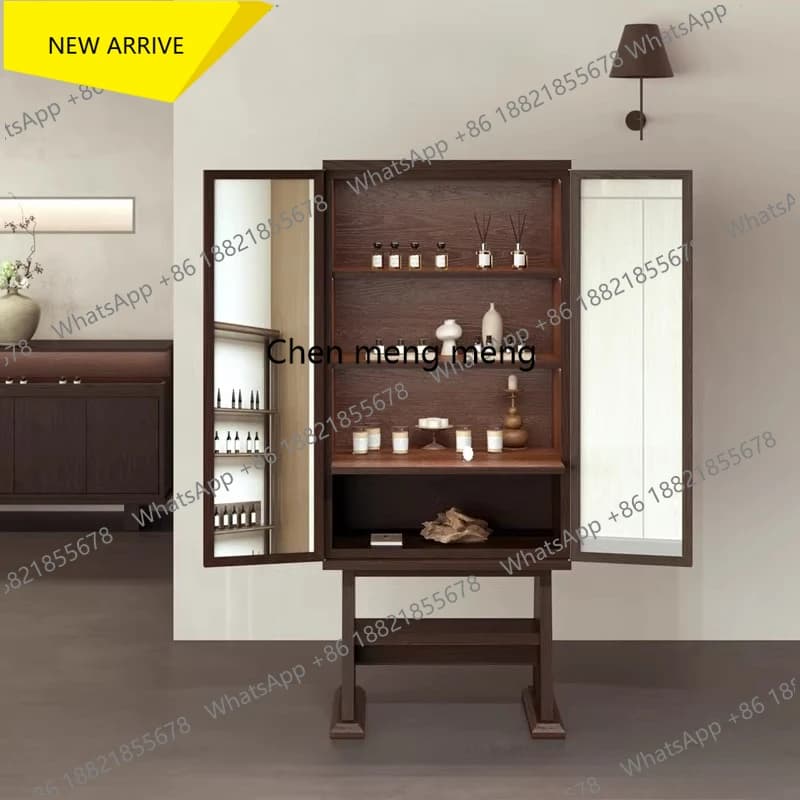 DD182  Double-opening mirror display, display, locker Floor-to-ceiling rack storage cabinet
