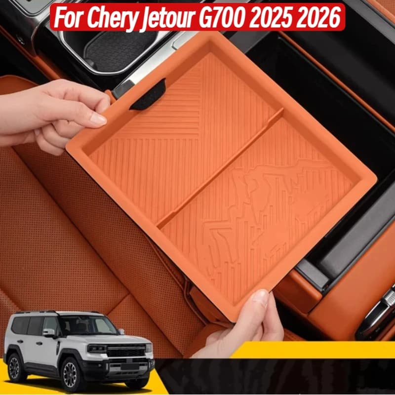 Car Armrest Box Center Console Organizer Tray For Chery Jetour G700 2025 2026 silicone Storage Box Holder Accessories