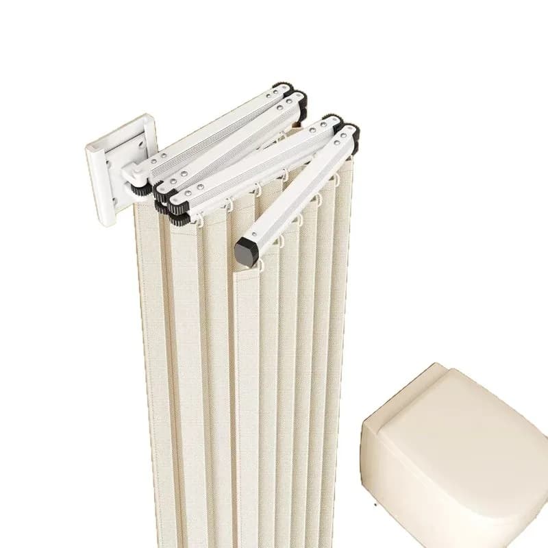 Invisible folding shower curtain, bathroom partition curtain, no punching, bathroom bath, wet and dry separation, shower