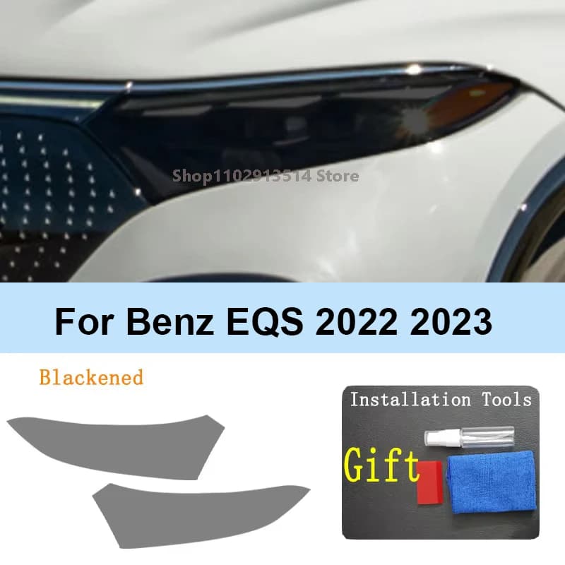 Headlamp Restoration Cover HD Clear TPU Car Sticker For Benz EQS 2022 2023 Accessories Car Headlight Protective Film