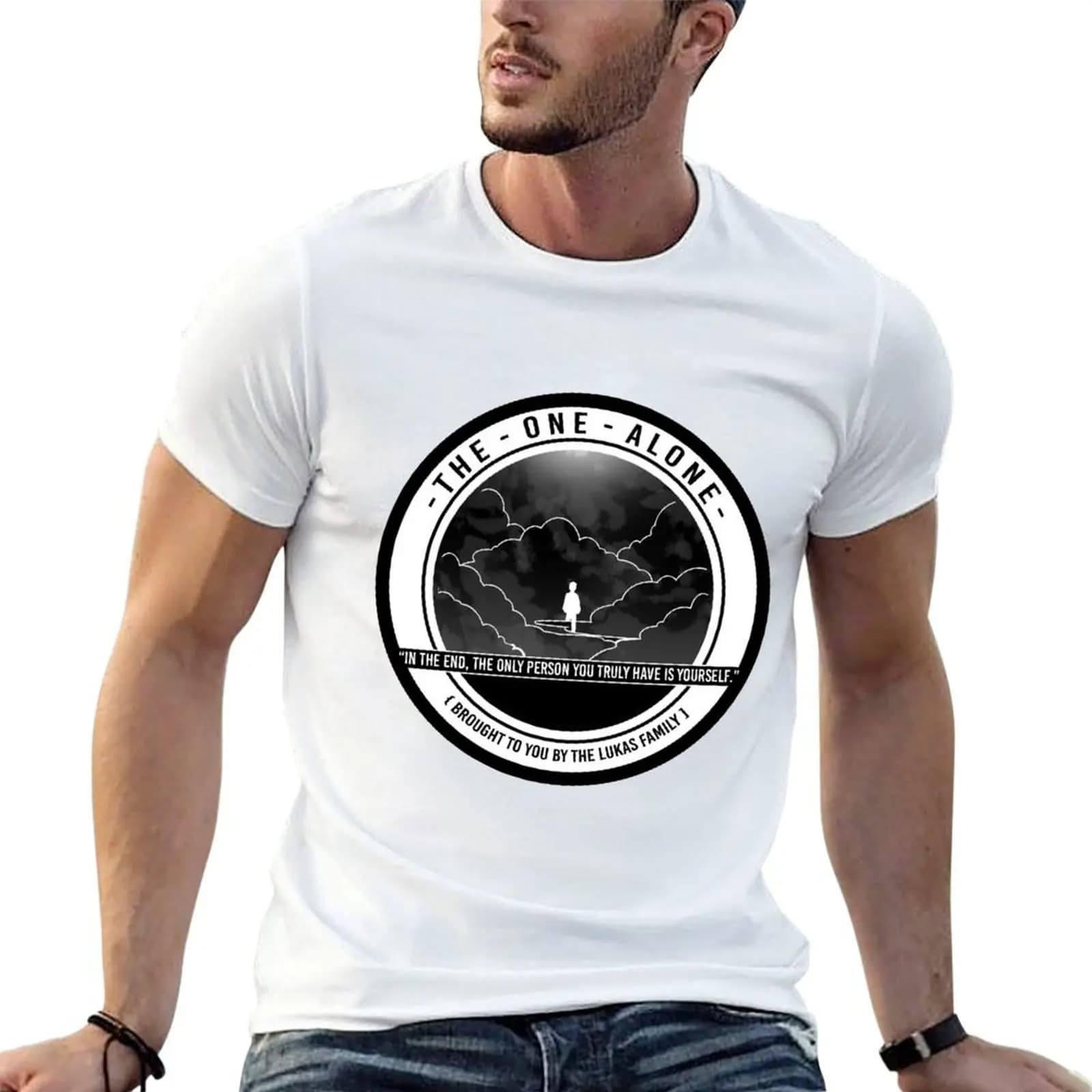 The Lonely - Badge T-Shirt anime clothes cute tops plain t shirts men