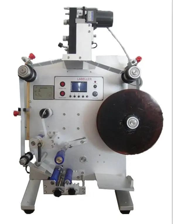 Vertical Label Sticker Round Bottle Semi Automatic Labeling Machine Glass Can Tin Jar Adhesive Sticker Printing Labeling Machine