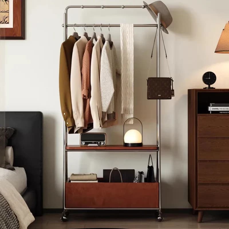 Luxury Wooden Bedroom Coat Rack With Wheels Modern Hall Furniture Coat Rack Nordic Standing Perchero Ropa De Pie Furniture
