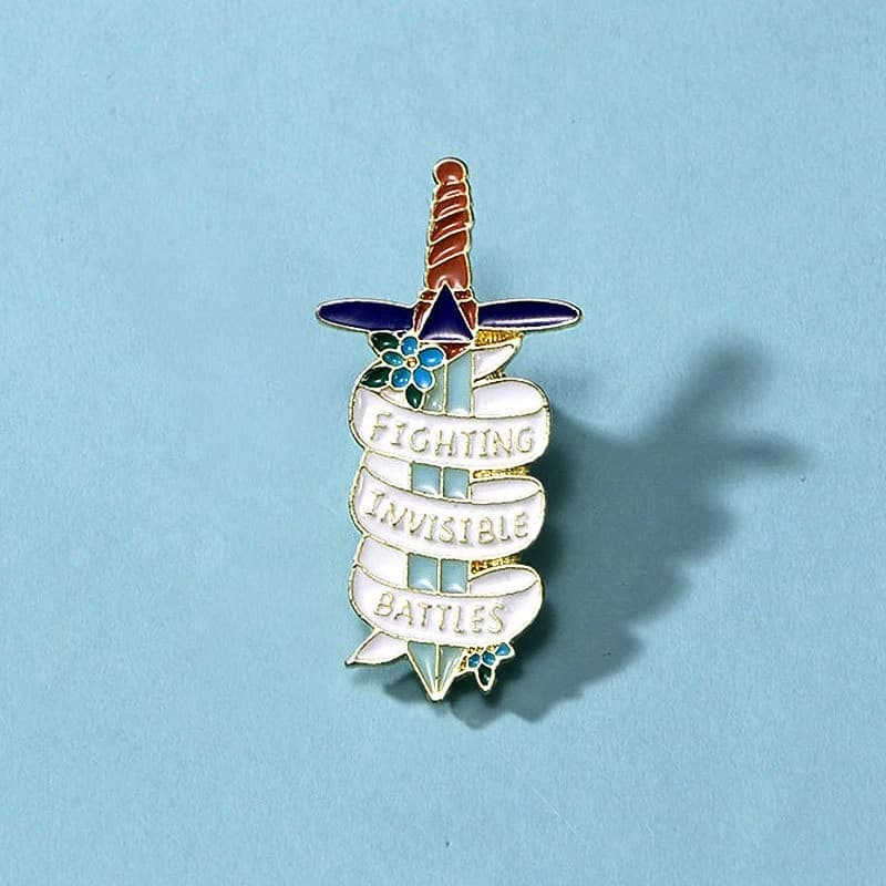 Cartoon Creative English Sword Design Metal Brooch Zinc Alloy Badge Pin DIY for Clothes Bags Hat Scarf T-shirt Jeans Decoration