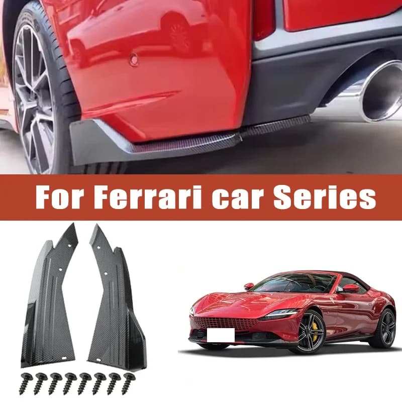 2pcs Rear Bumper Spoiler Lip Splitter Diffuser Anti-Crash Winglet Car Mod For Ferrari 488 F8 296 812 SF90 Roma Portofino 458 430