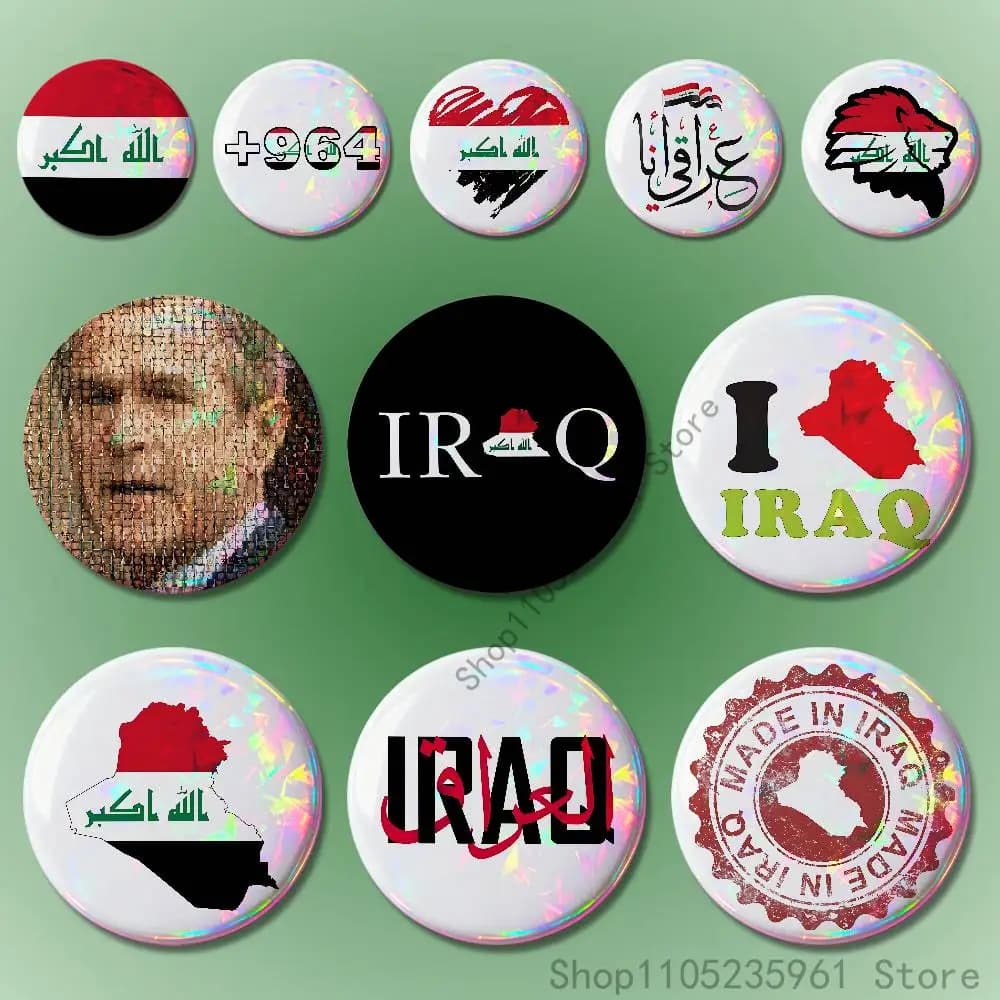 I-Iraq iIcon Flag 32mm 58mm 75mm 44mm 25mm Anime Badges Brooches DIY Pins Decorations Birthday Valentine Gifts