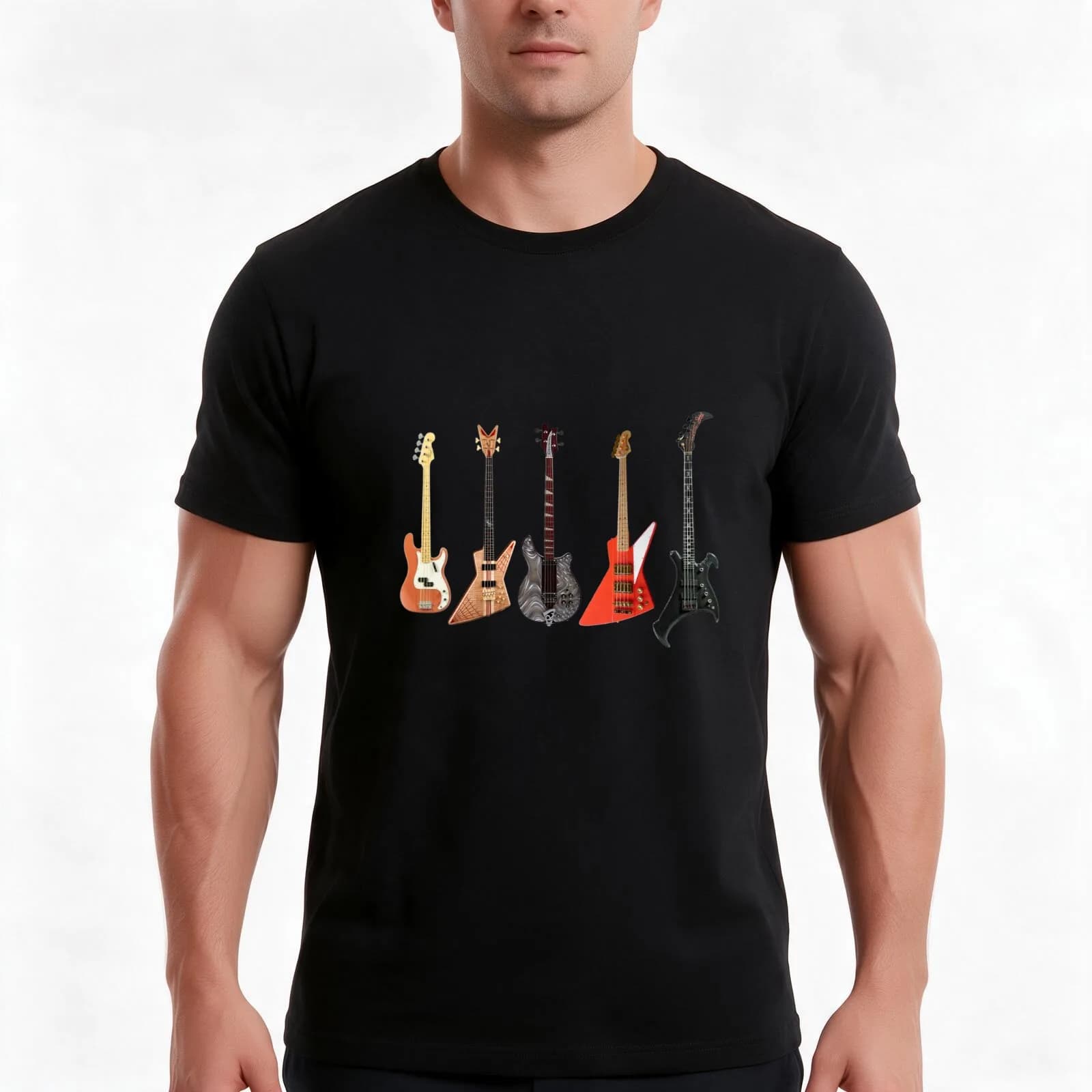 John Entwistle Basses T-Shirt, Summer Casual Cotton Tee, Oversized Streetwear Tops, Vintage Graphic Print, Unisex Men Women