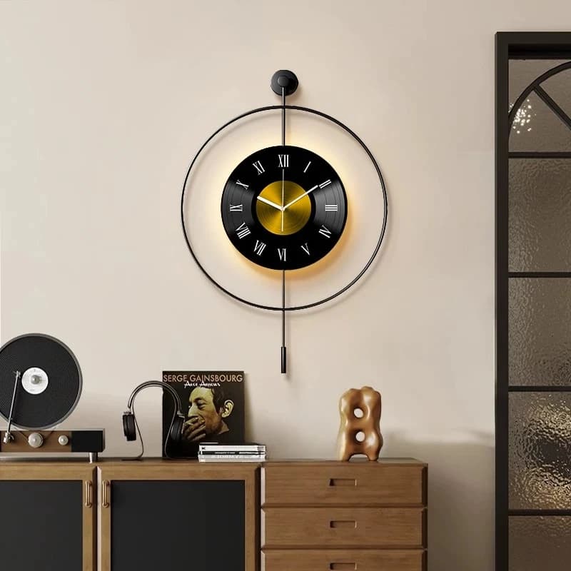 Living Room Fashionable Sway Wall Clock Creative Light Luxury Iron Art Watch Simple Modern Art High-End Silent Clock Home Decor