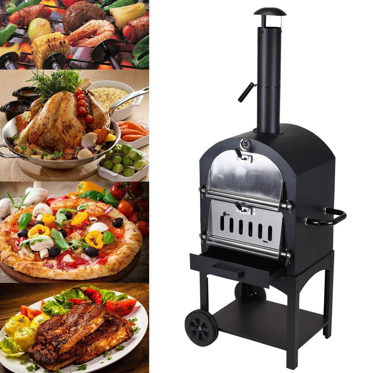 #Custom Outdoor Wood Burning Freestanding Pizza Oven Charcoal Woodfire Wood Fired Pizza Oven