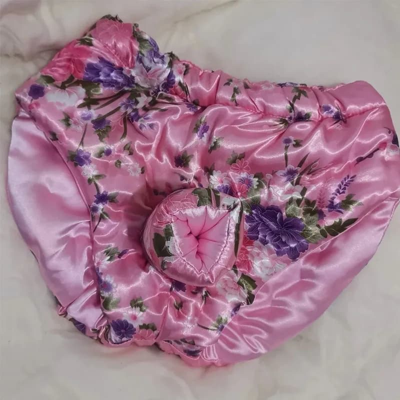 Men Glossy Soft Floral Silky Touch Briefs Filled Cotton Sheath Puffy Warm Panties Fetish Club Sexy Costumes FKK Party Handmade
