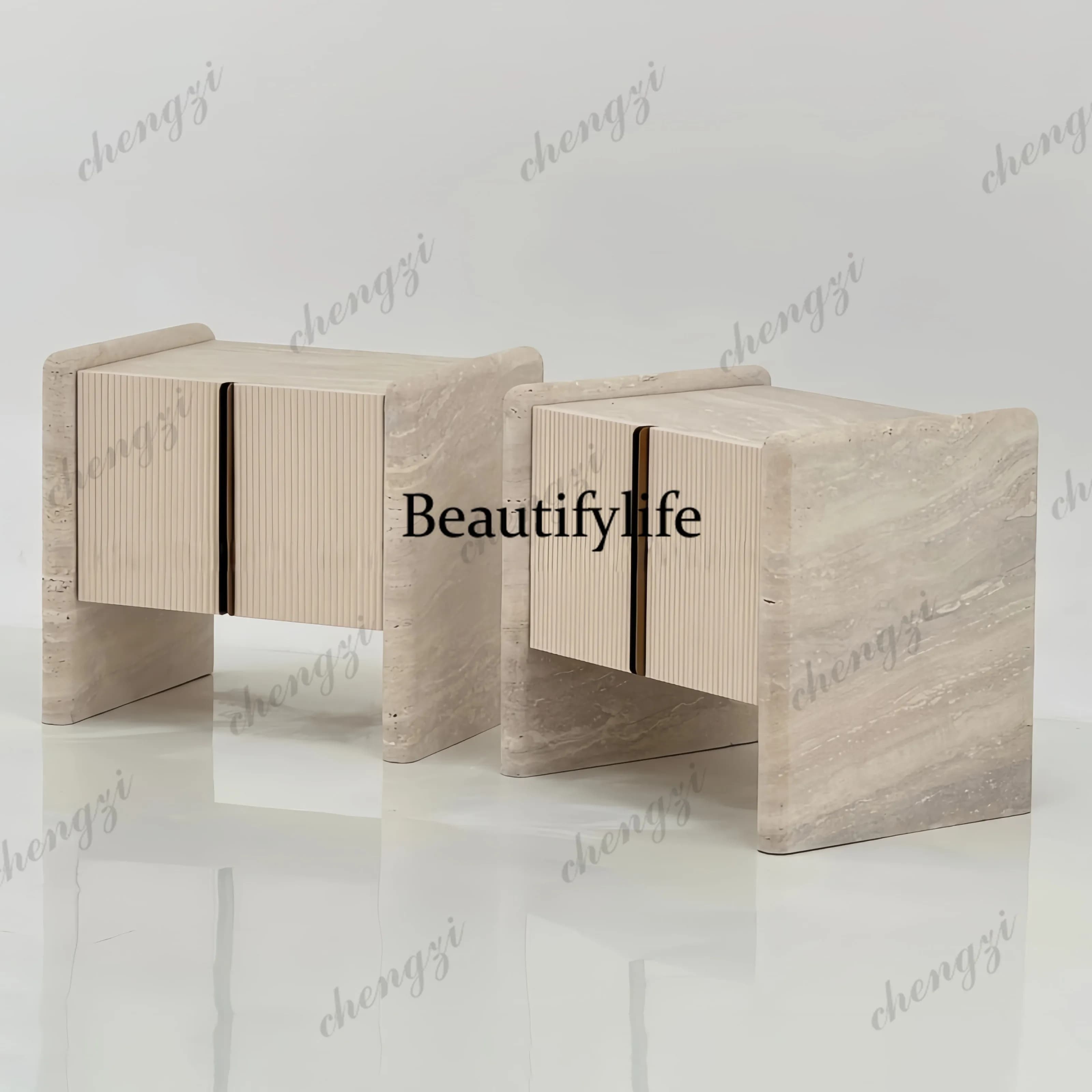 Medieval bedside table, retro style living room for home use, light luxury, bedroom bedside table