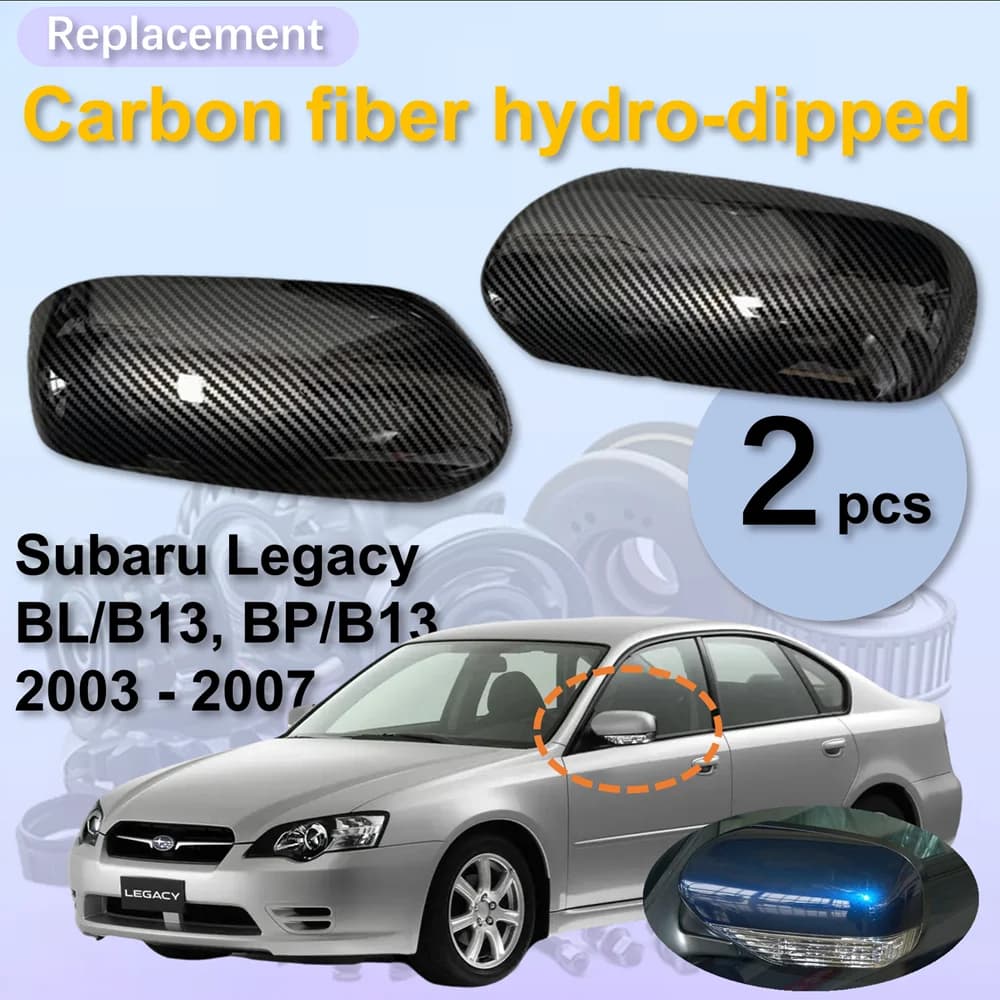 for Subaru LEGACY BL5C BL9C BLEC BP5C 2004 2005 2006 Carbon Fiber Hydro-Dipped Vein Side Wing Rearview Mirror Housing Cover Cap