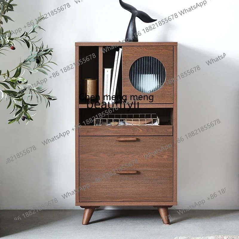 cn8350 LHY zqSolid Wood Sofa Side Cabinet Creative Sofa Side Table Storage Corner Table Tea Table Cabinet TV Cabinet