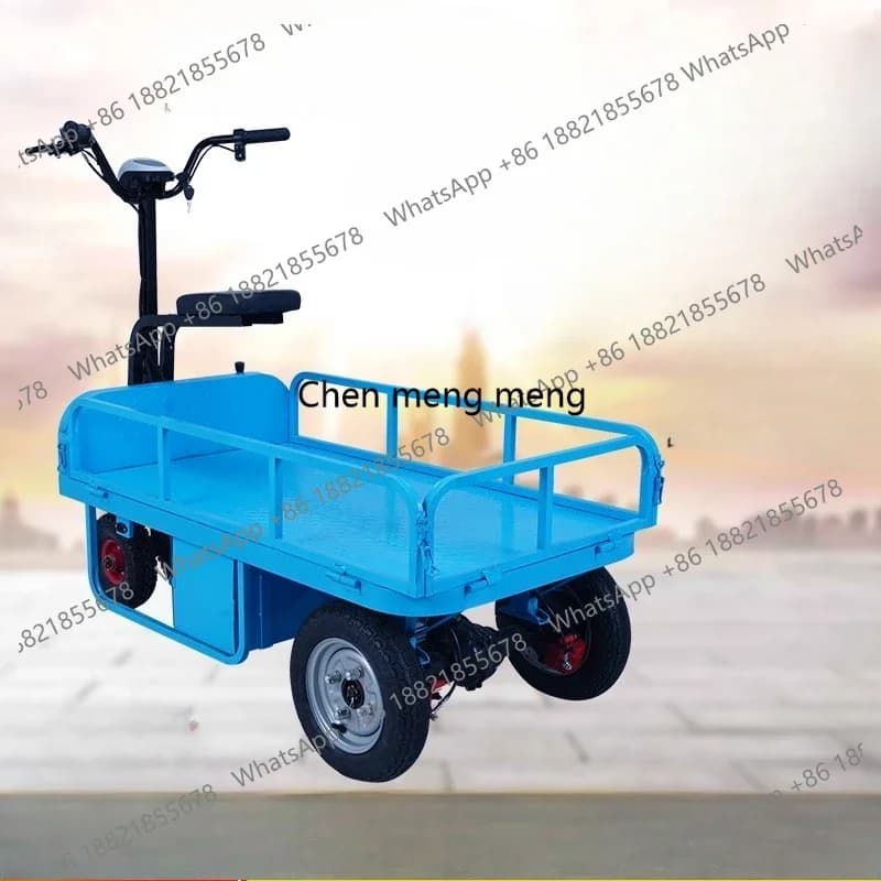 Electric Flatbed Hand Truck Warehouse Hand Push Stall Transport Dragging Goods Small Cart